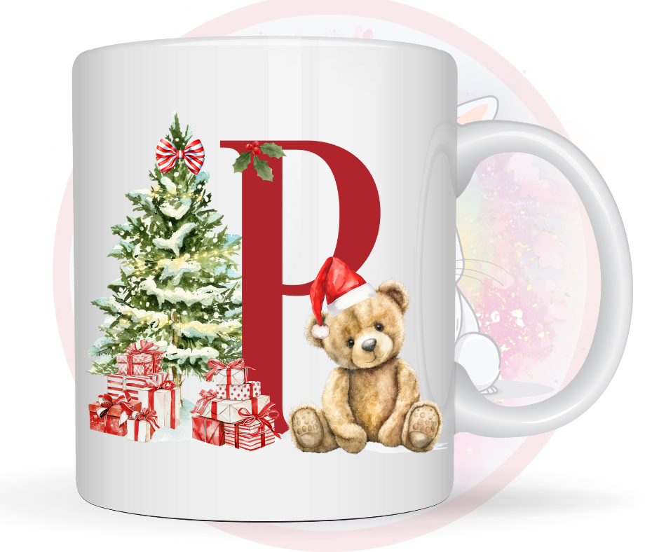 christmas teddy mug