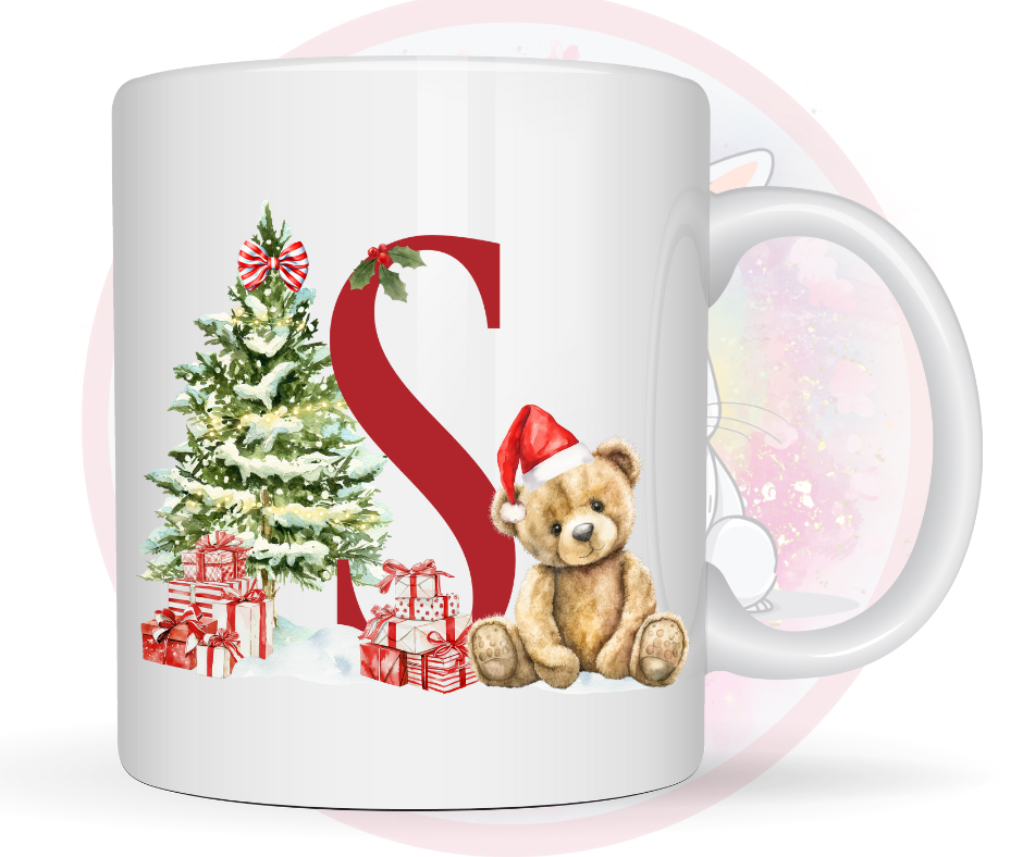 christmas teddy mug