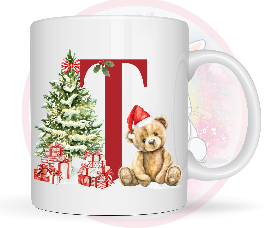 christmas teddy mug