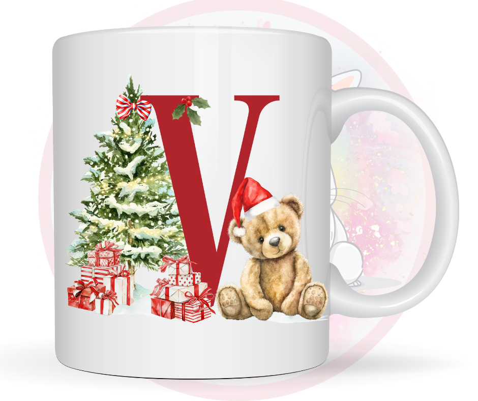 christmas teddy mug