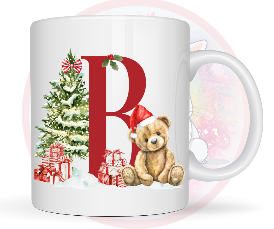 christmas teddy mug