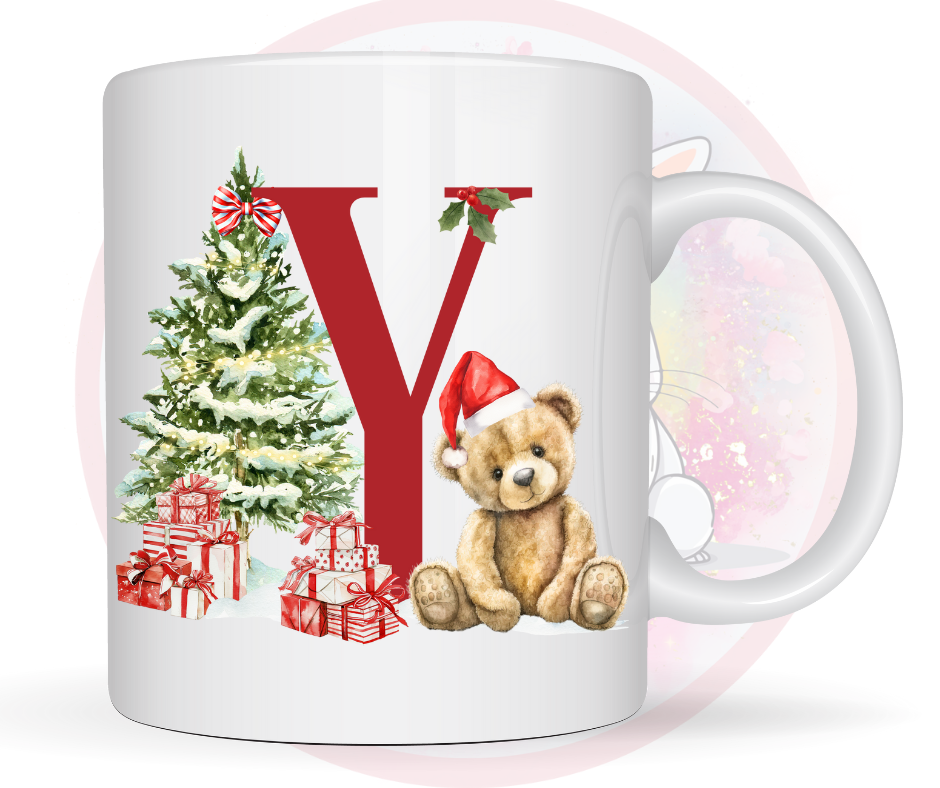 christmas teddy mug