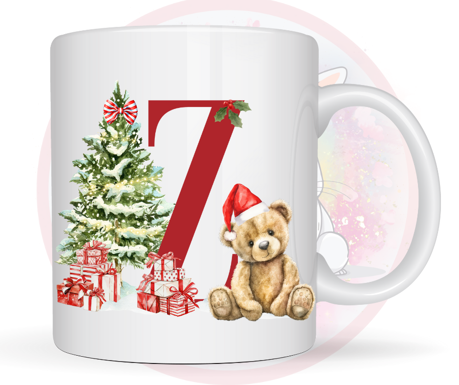 christmas teddy mug