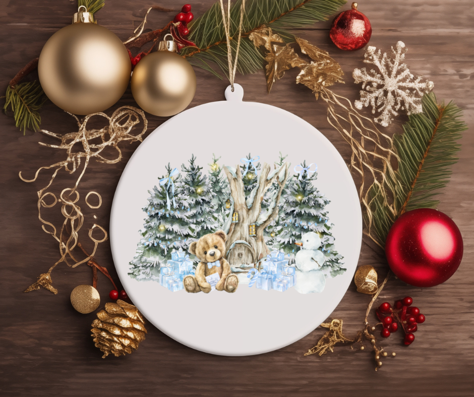 TEDDY BEAR CHRISTMAS TREE ORNAMENT