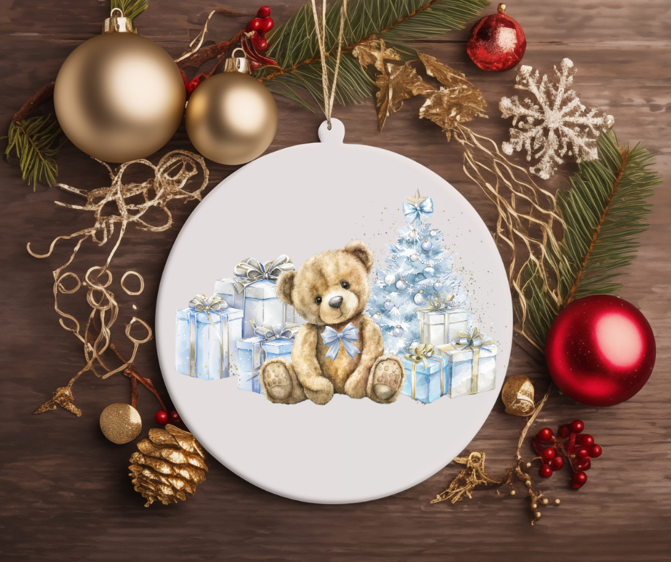 TEDDY BEAR CHRISTMAS TREE ORNAMENT