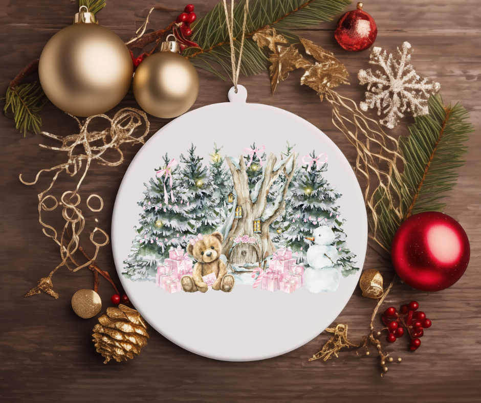 TEDDY BEAR CHRISTMAS TREE ORNAMENT
