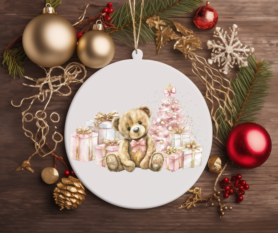 TEDDY BEAR CHRISTMAS TREE ORNAMENT