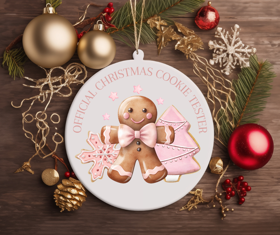 OFFICIAL CHRISTMAS COOKIE TESTER GINGERBREAD TREE ORNAMENT
