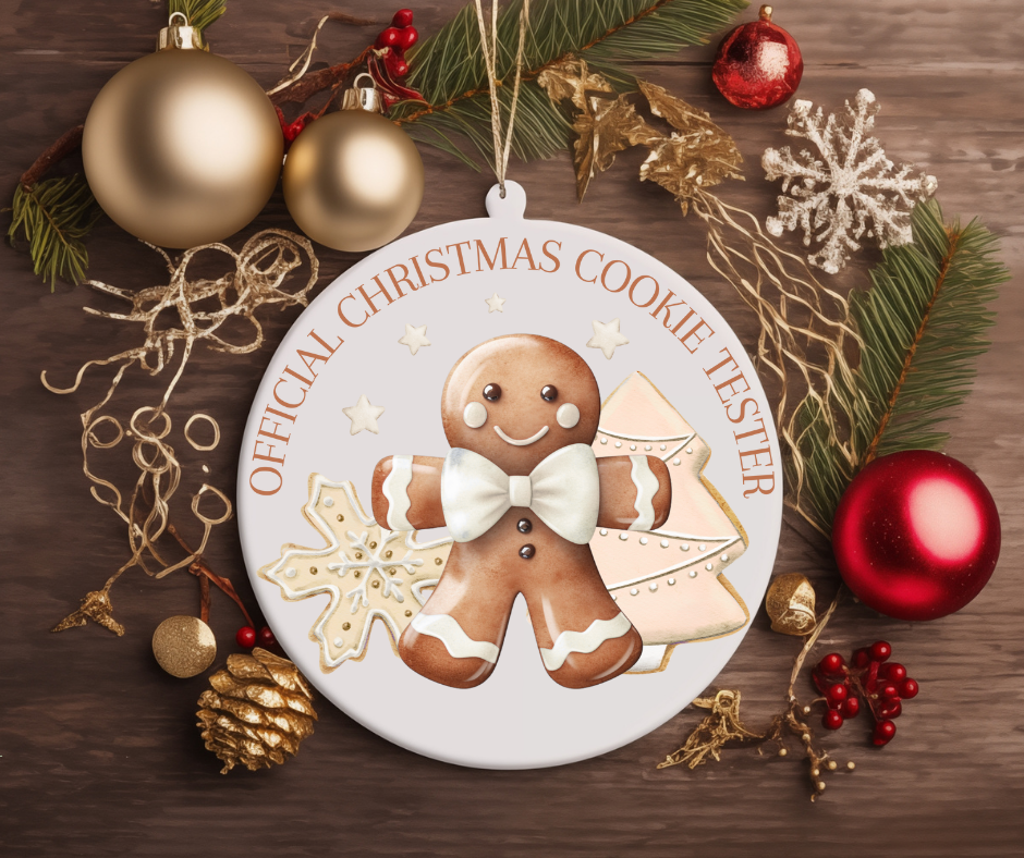 OFFICIAL CHRISTMAS COOKIE TESTER GINGERBREAD TREE ORNAMENT