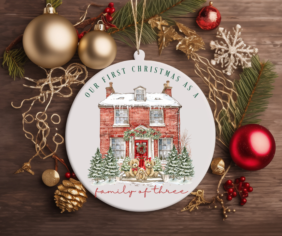 OUR FIRST CHRISTMAS AS A FAMILY CHRISTMAS TREE ORNAMENT