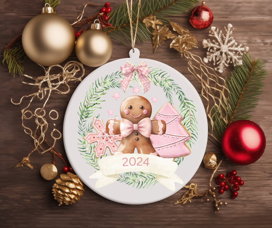 GINGERBREAD PINK TREE ORNAMENT