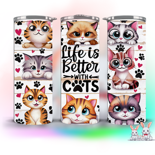 LIFE IS BETTER WITH CATS TUMBLER
