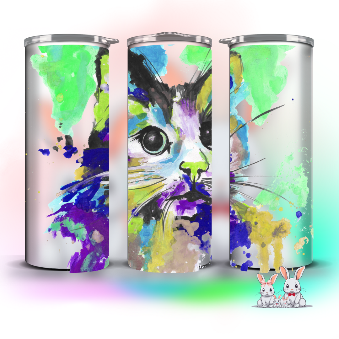WATER COLOUR CAT TUMBLER