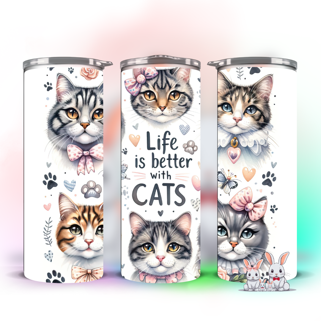 LIFE IS BETTER WITH CATS TUMBLER
