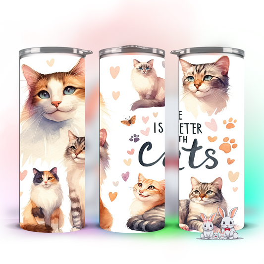 LIFE IS BETTER WITH CATS TUMBLER
