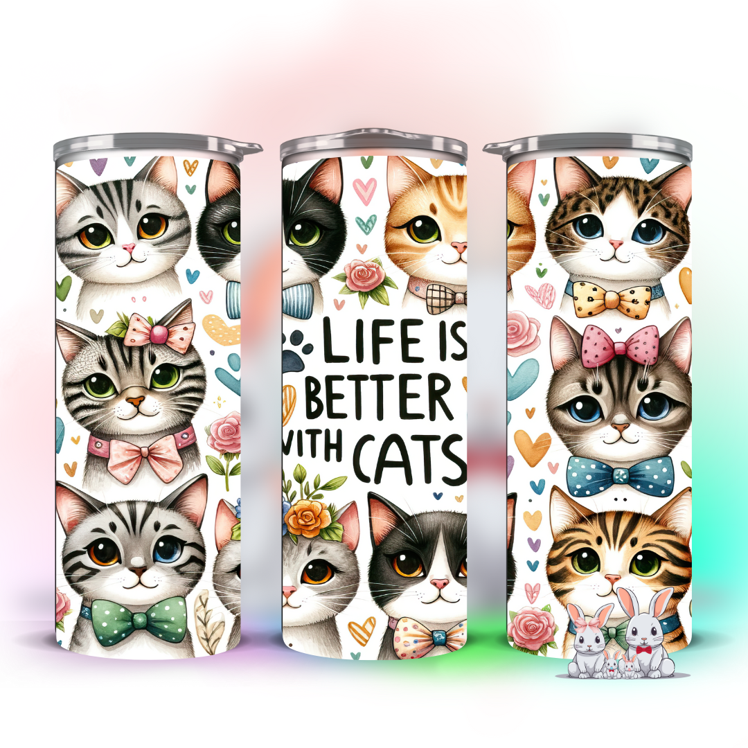 LIFE IS BETTER WITH CATS TUMBLER