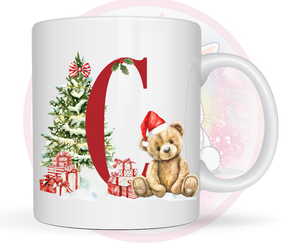 christmas teddy mug