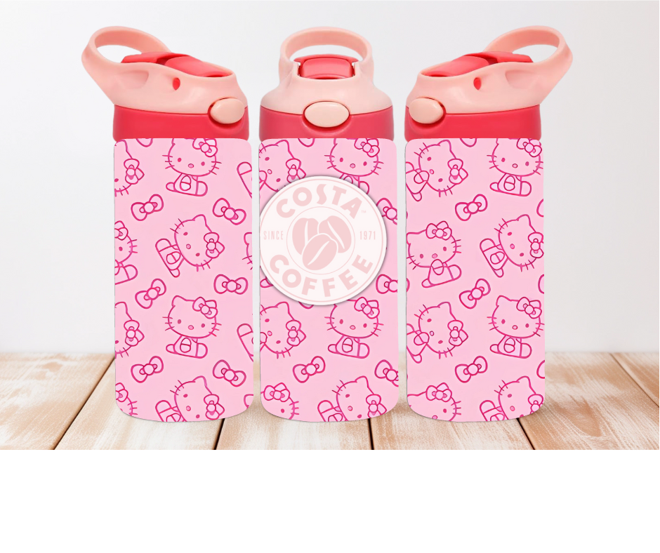 PINK CAT THEMED TUMBLER