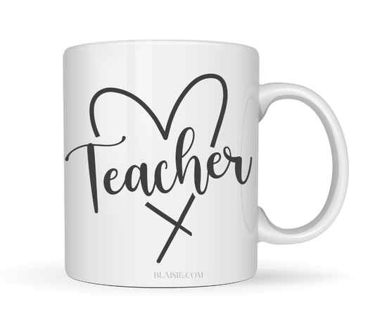 TEACHER HEART MUG