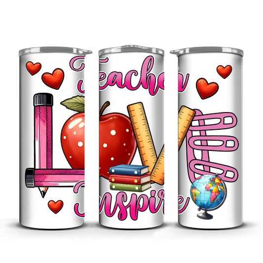 TEACHER LOVE INSPIRE TUMBLER