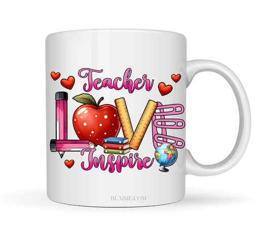 TEACHER LOVE INSPIRE MUG