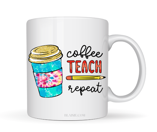 COFFEE TEACH REPEAT MUG