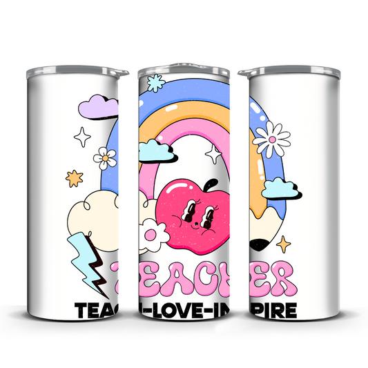 TEACHER TEACH LOVE INSPIRE TUMBLER