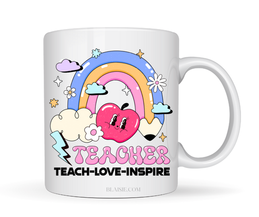TEACH LOVE INSPIRE TEACHER MUG