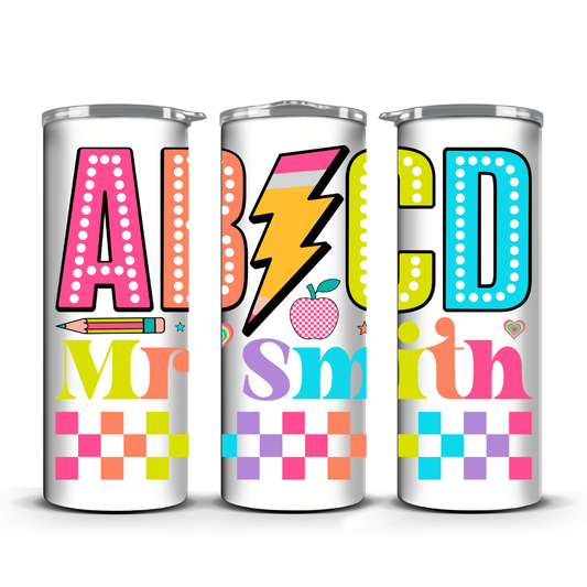 A B C D TECHER TUMBLER
