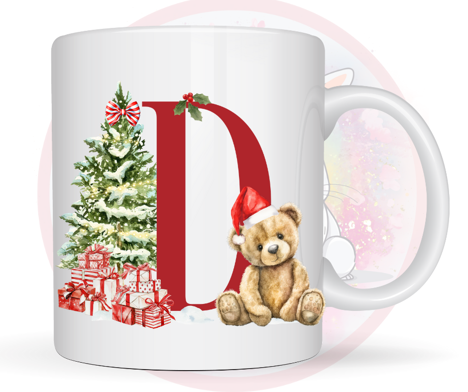 christmas teddy mug