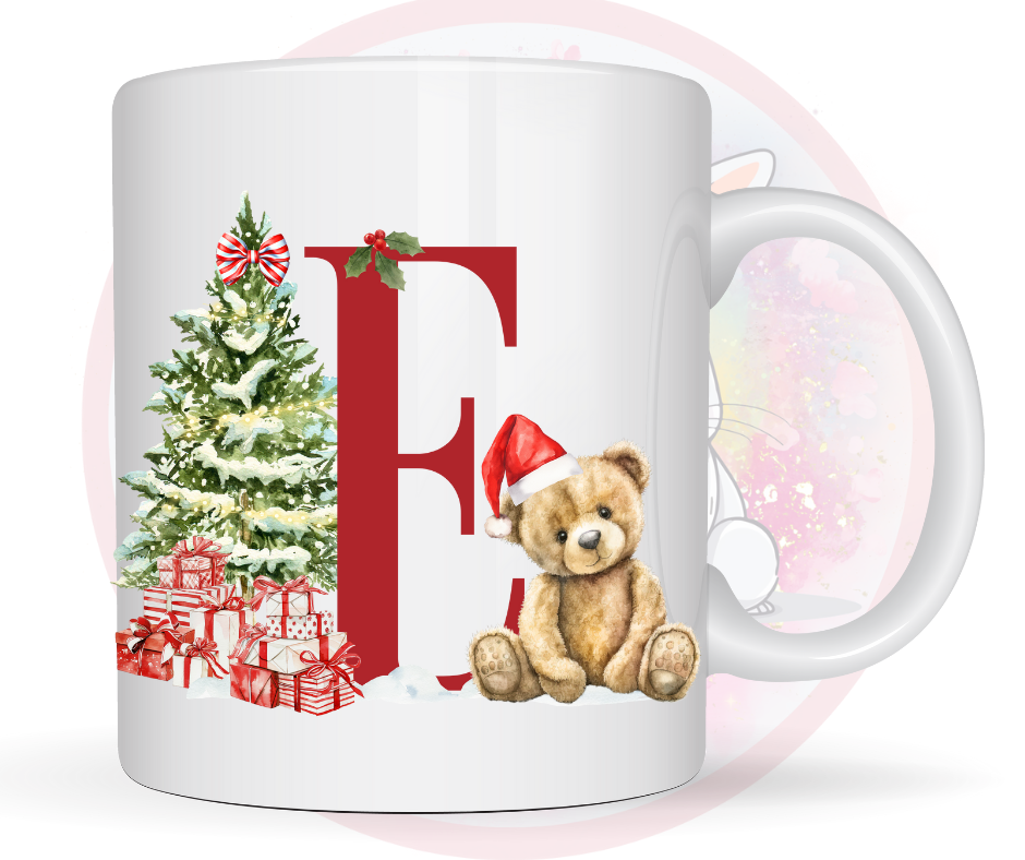 christmas teddy mug