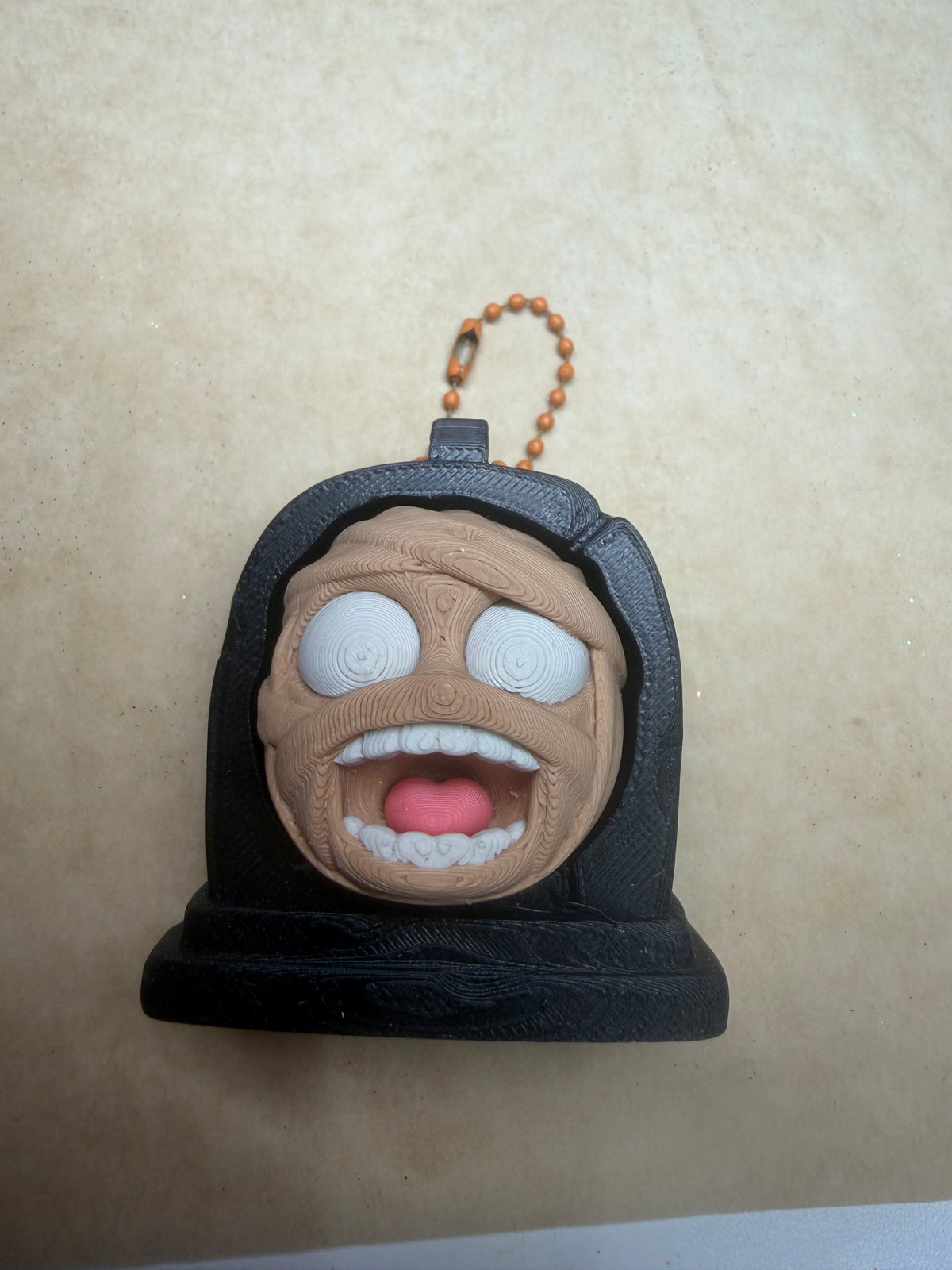 3D CLICKER MUMMY GRAVESTONE KEYRING
