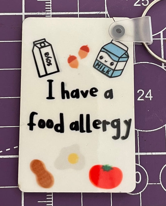 Food allergy warning keyring