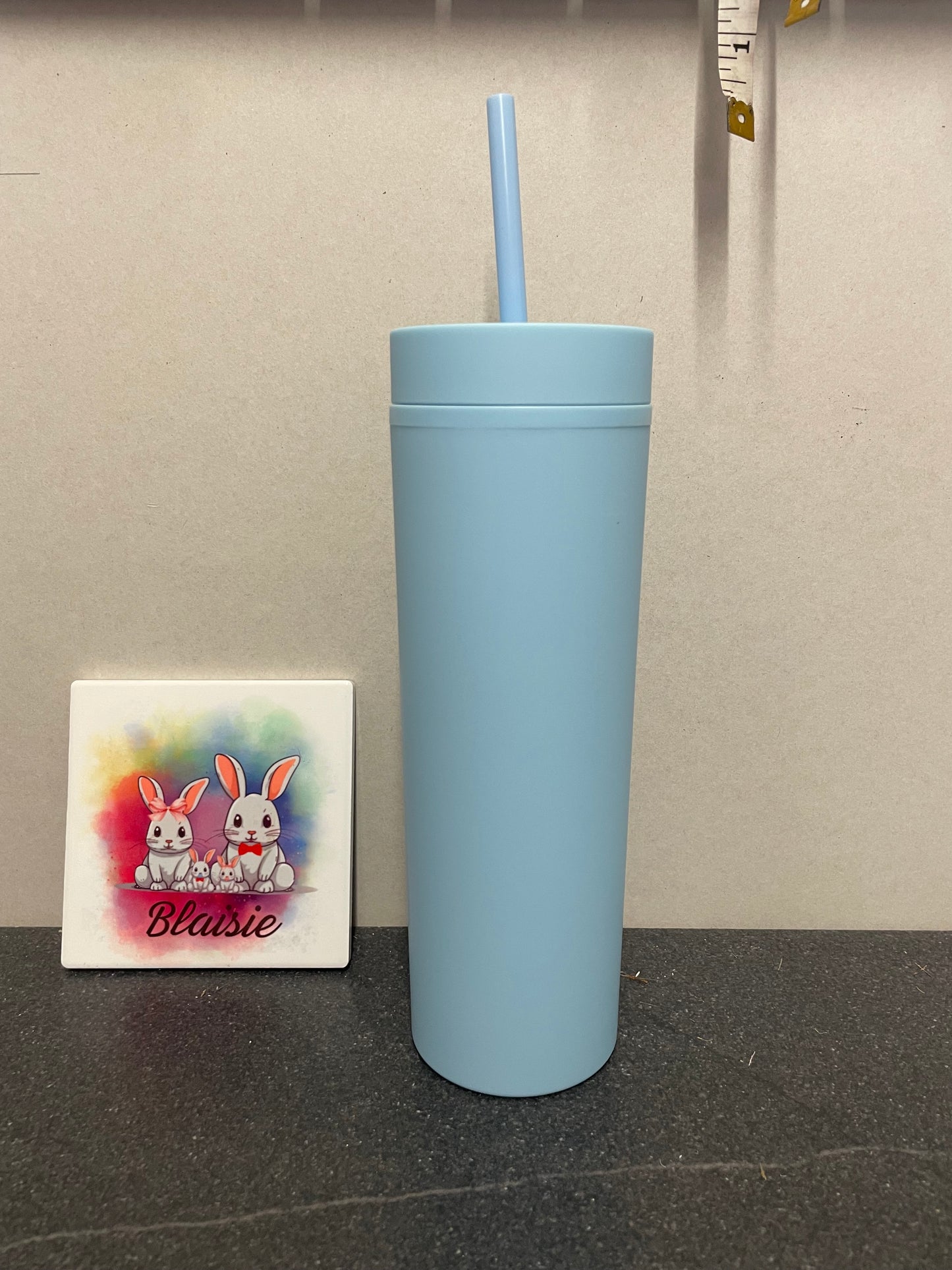 skinny tumbler with straw