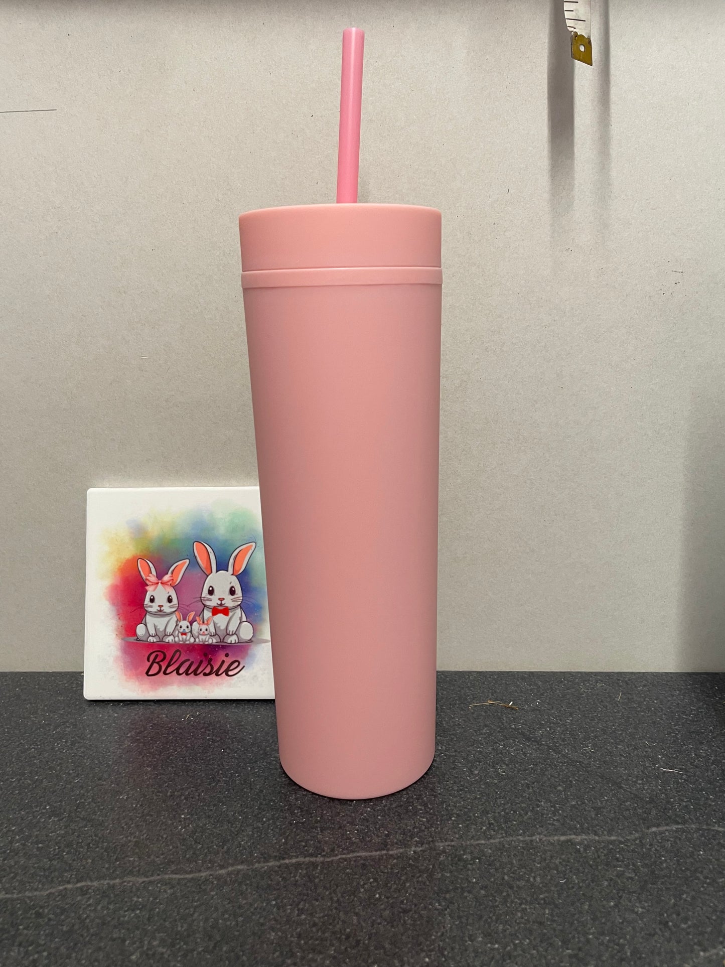 skinny tumbler with straw