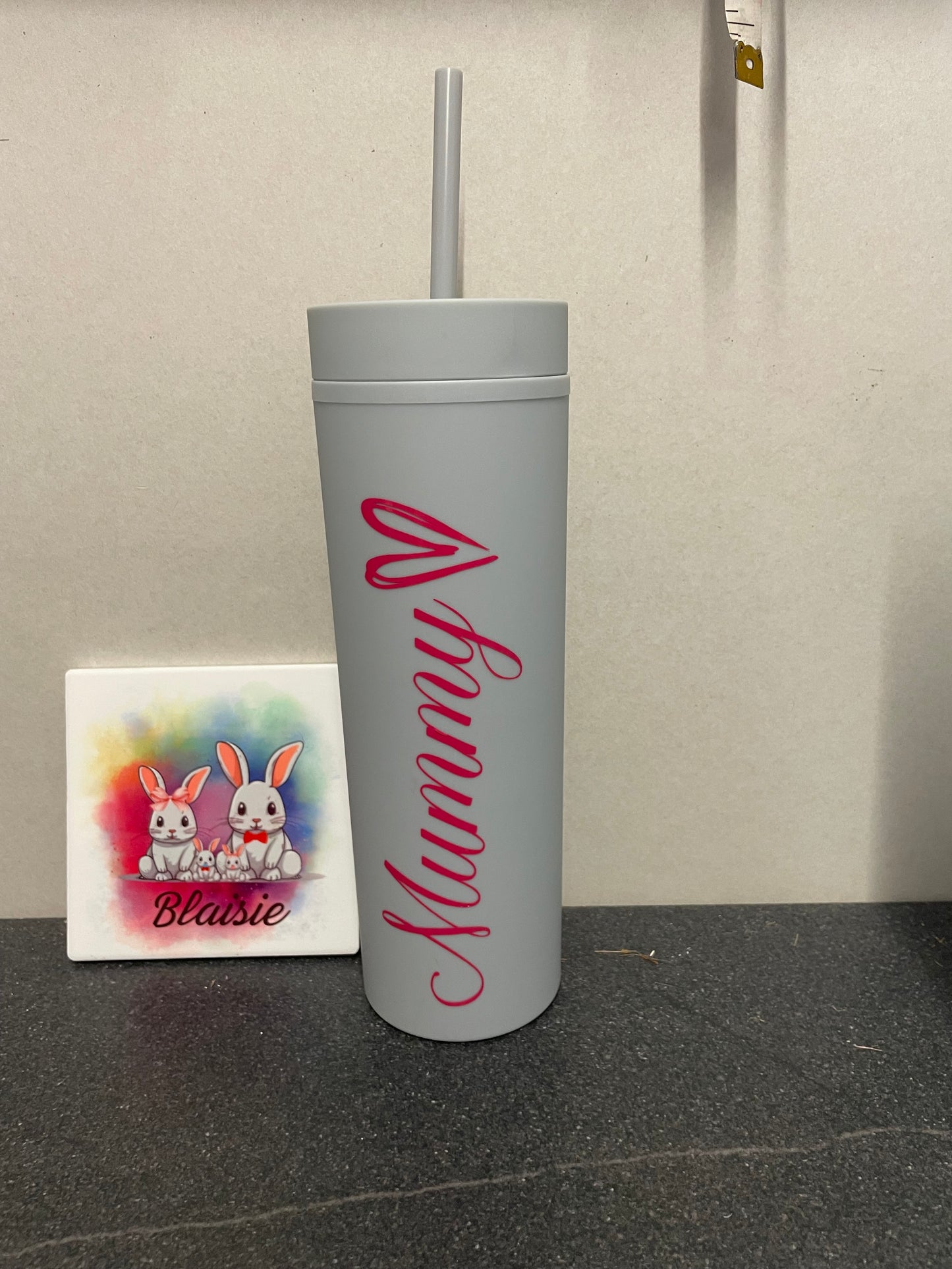 skinny tumbler with straw