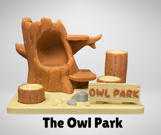 THE OWL PARK WITH 1 OWL AND 1 BARN OWL
