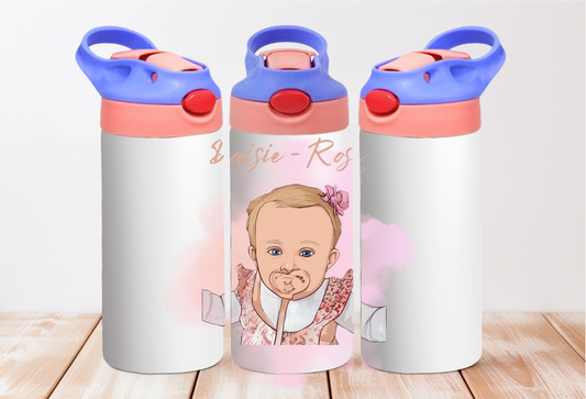 cartoon flip top water bottle