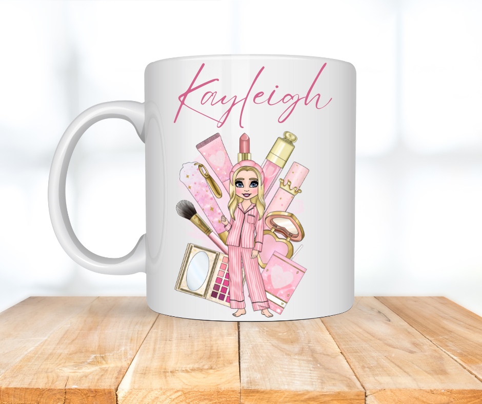 PERSONALISED MAKE UP GIRL MUG